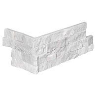 Stone Panels Snow White Marble Corner piece  (40+20)x15x1,5-2,5 cm Breukruw