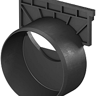 ACO Universele eindplaat met zijuitloop (spie 110mm)