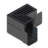 ACO SlimLine hoekstuk inclusief zwart aluminium rooster