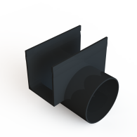 ACO SlimLine dwars/zij uitloop 80mm (Zij uitloop lange kant)
