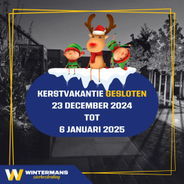 Wij zijn gesloten tussen Kerst en Nieuwjaar!