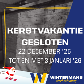 Wij zijn gesloten tussen Kerst en Nieuwjaar!