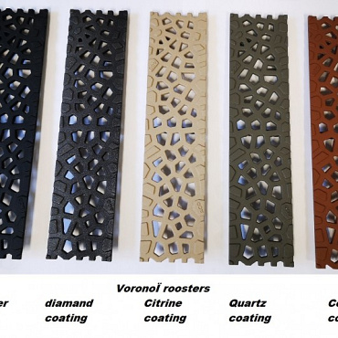 Voronoï rooster gietijzer, L= 500mm Quartz