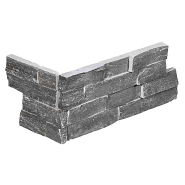Stone Panels Grey Quarzite Corner piece (40+20)x15x1,5-2,5 cm Breukruw