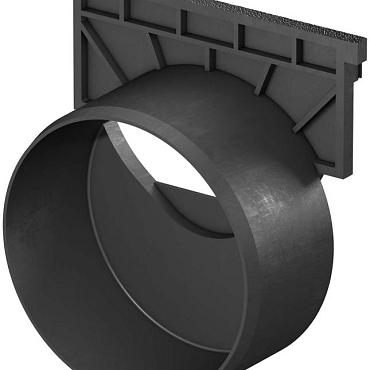 ACO Universele eindplaat met zijuitloop (spie 110mm)