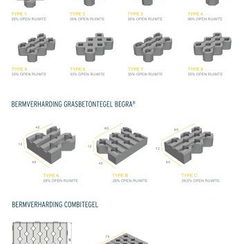 Grasbetontegels 60x40x9 basic grijs met profiel