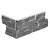Stone Panels Grey Quarzite Corner piece (40+20)x15x1,5-2,5 cm Breukruw