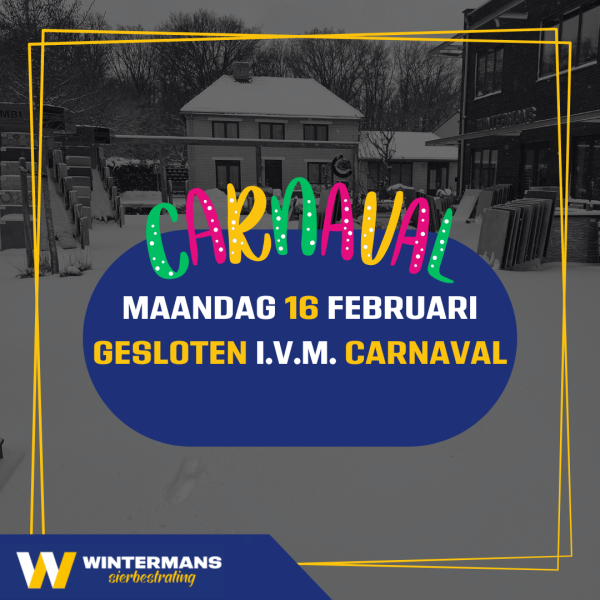 Carnaval maandag gesloten