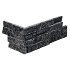 Stone Panels Black Quarzite Corner piece  (40+20)x15x1,5-2,5 cm Breukruw